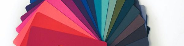 Home Fan of colorful paper swatches in vibrant hues
